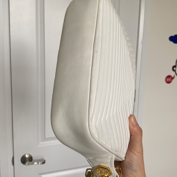 super Rare vintage Revillon 🇫🇷 white chevron crossbody bag - Picture 13 of 17